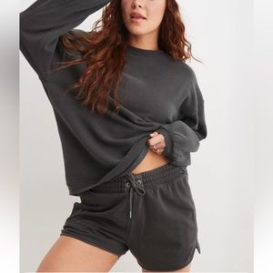 Aerie Matching Set Crew Neck Sweatshirt and Shorts